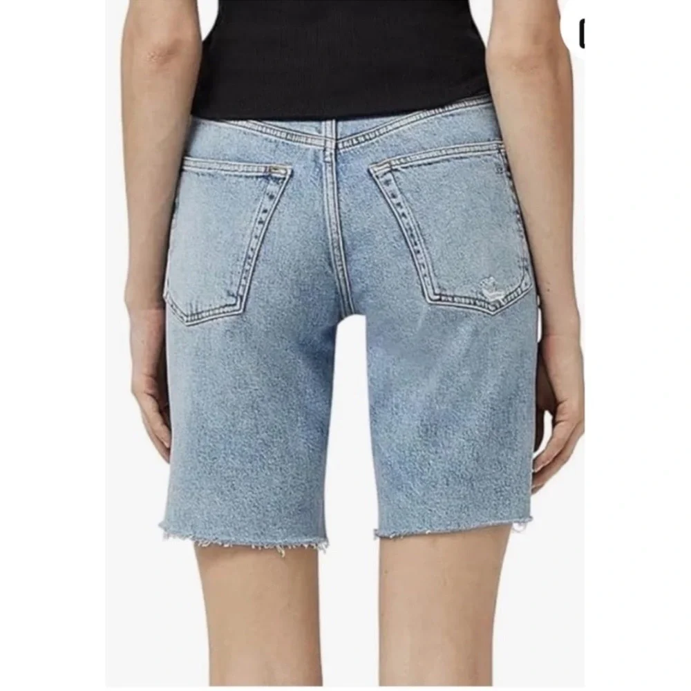 Rag & Bone Bermuda Shorts Distressed Raw Hem Denim Relaxed - Picture 2 of 9